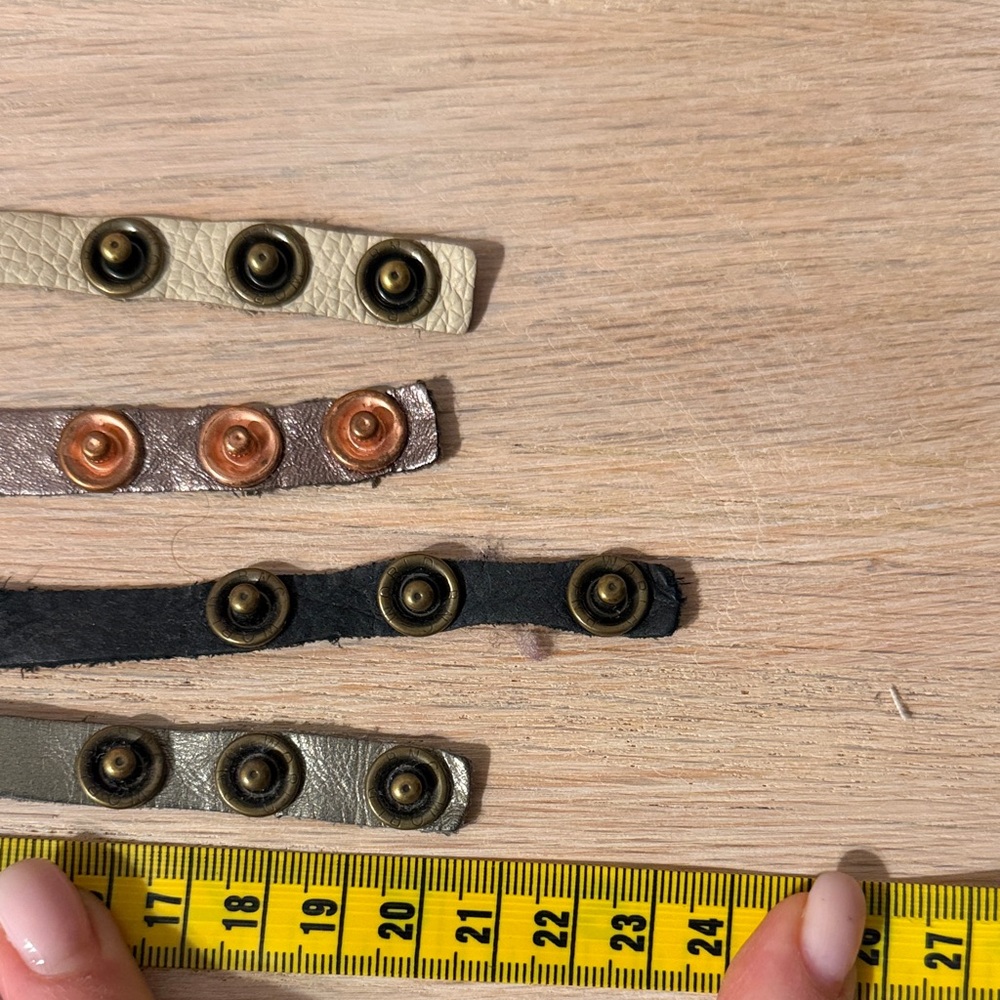 Stylish Leather Snap Bracelets Set - image 4